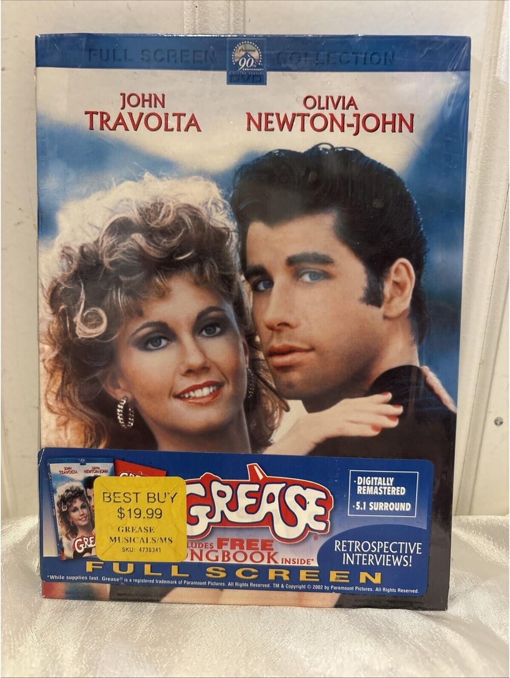 Brand New Sealed DVD of Grease Full Screen DVD, 2002 John Travolta Great Movie